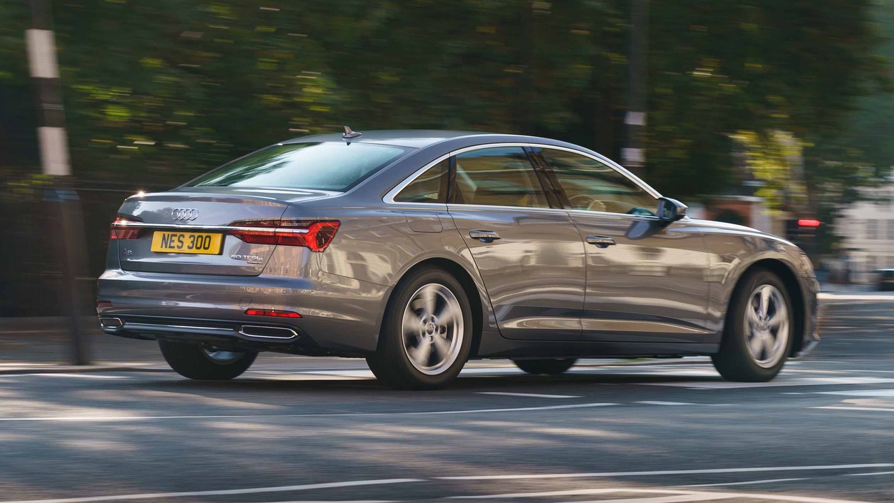 Audi A6 driving rear view