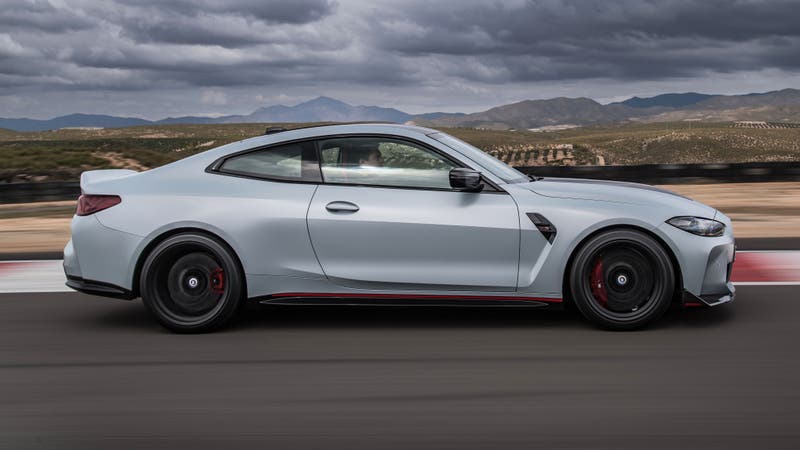 BMW M4 CS driving on racetrack