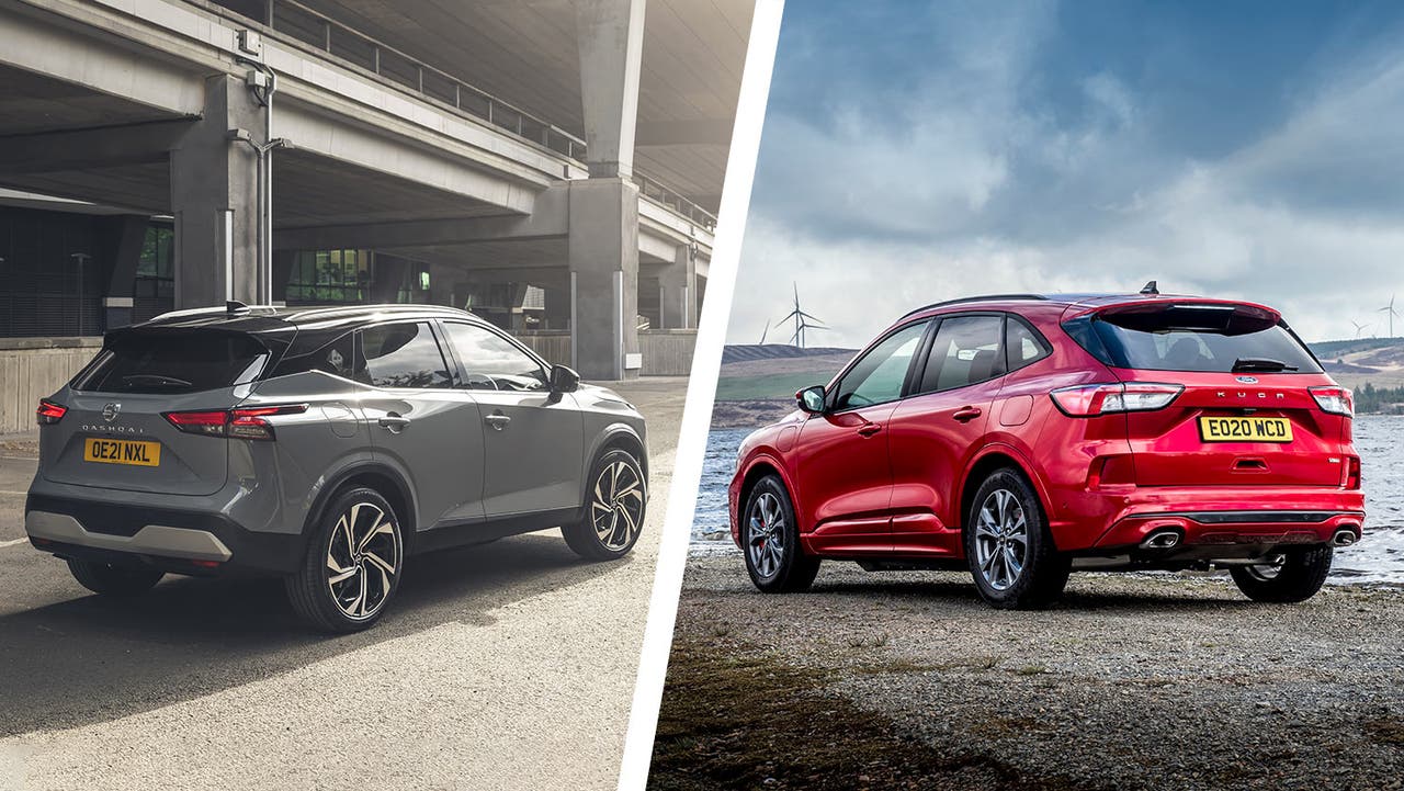 Nissan Qashqai vs Ford Kuga rear three quarter