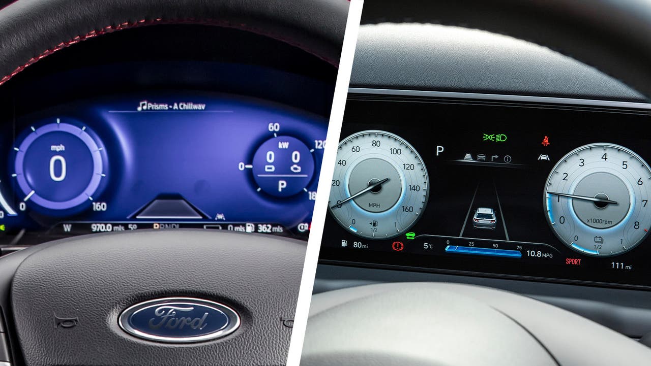 Ford Kuga vs Hyundai Tucson driver's dials