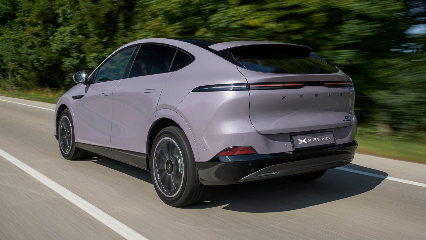 XPeng G6 driving rear view