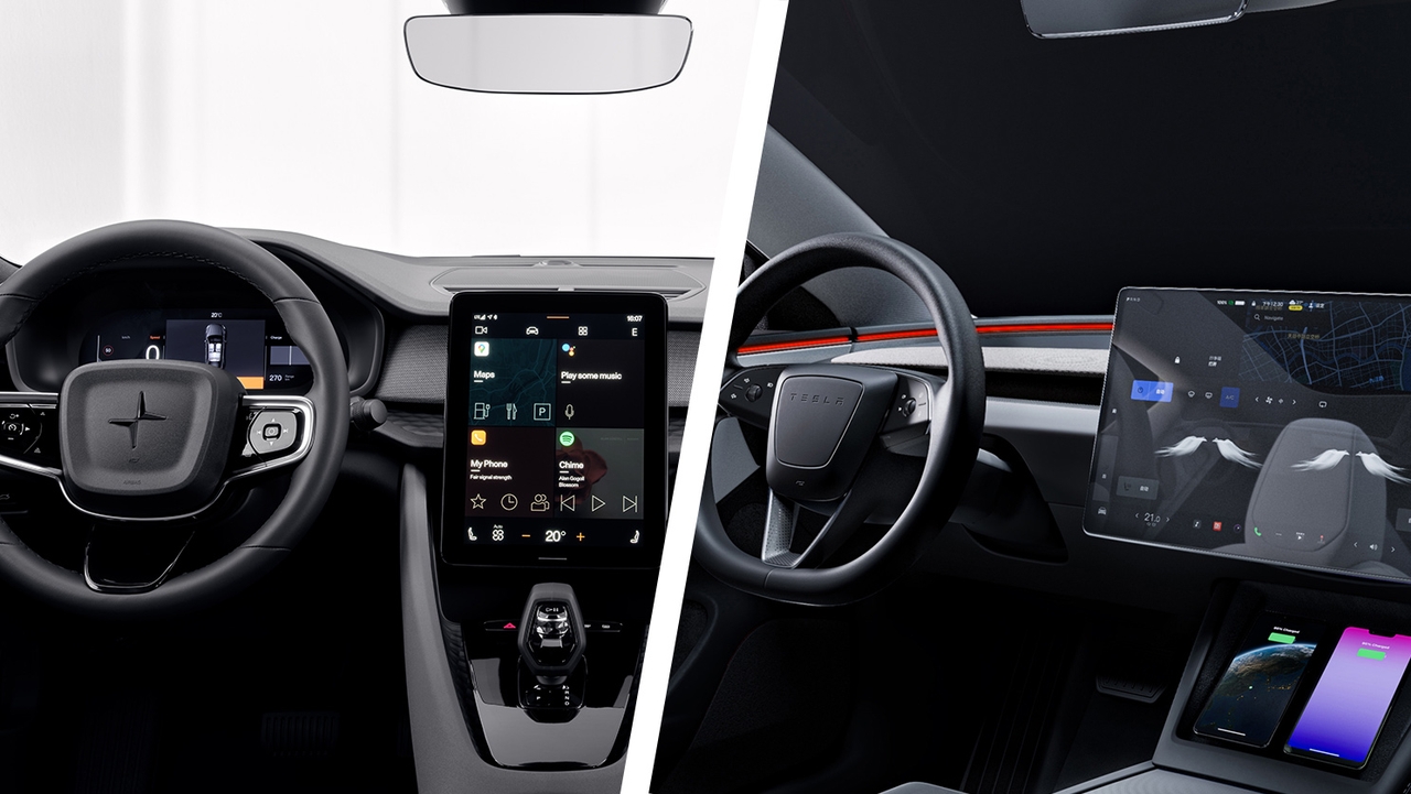 Polestar 2 vs Tesla Model 3 interior