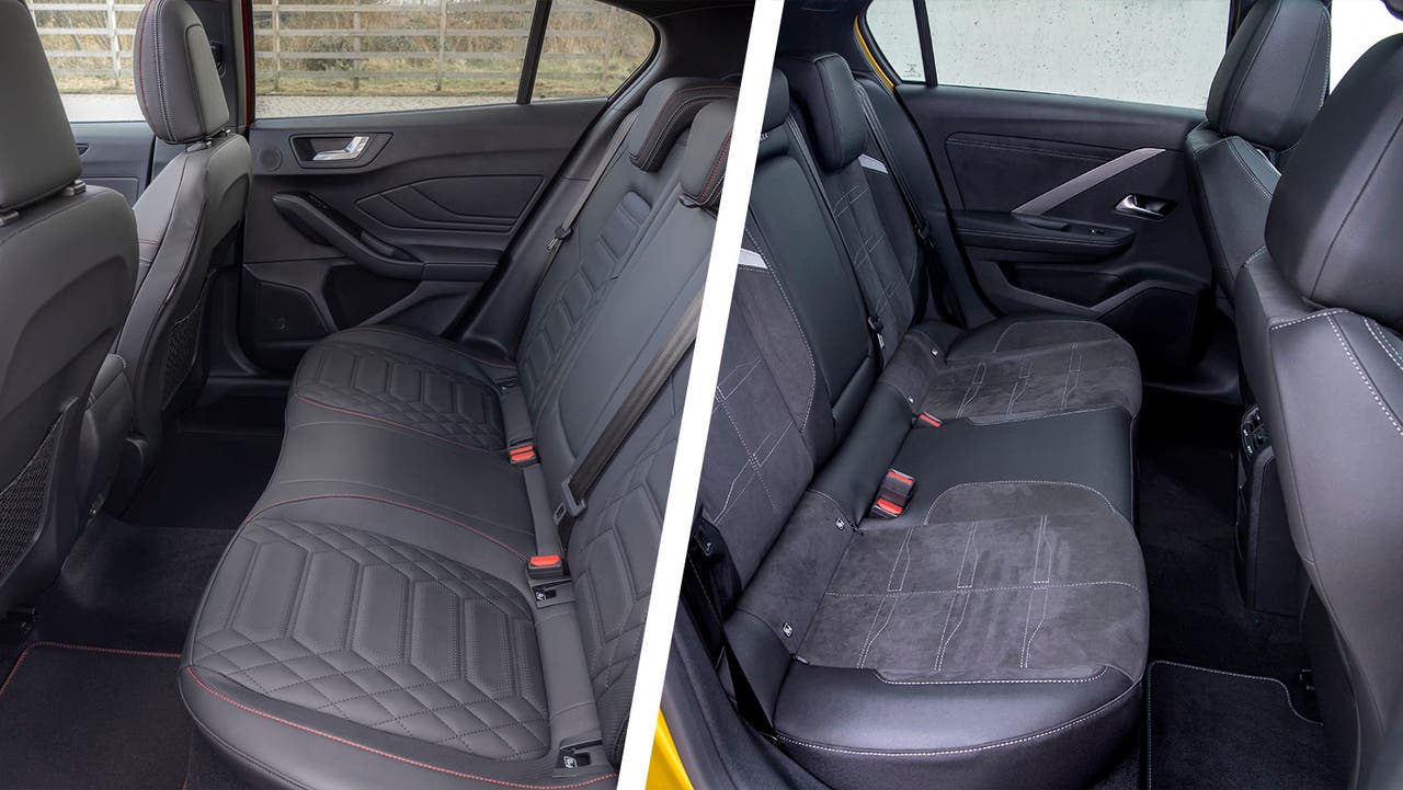 Ford Focus vs Vauxhall Astra rear seats