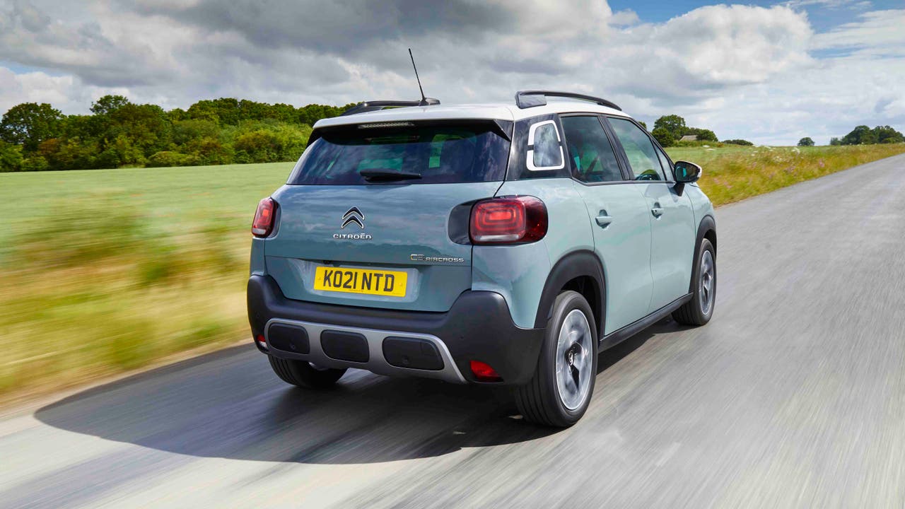 Citroen C3 Aircross driving, rear view