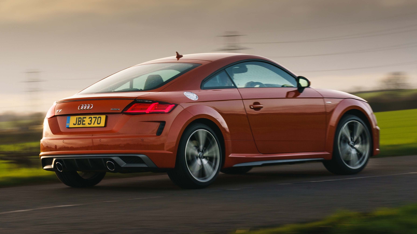 Audi TT driving rear/side view