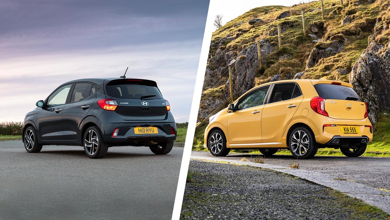 Hyundai i10 vs Kia Picanto rear three quarter