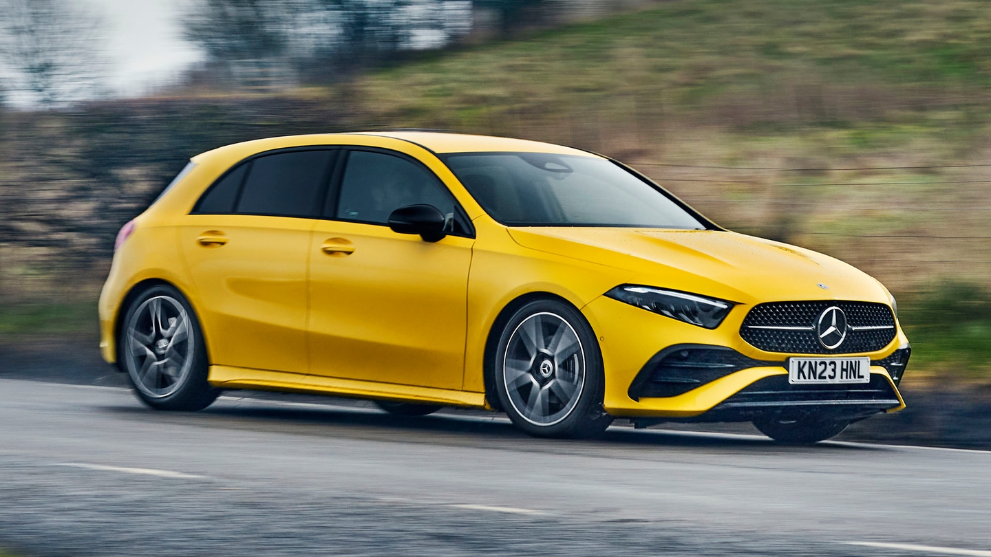 Mercedes A-Class driving front/side view