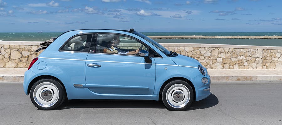 Blue Fiat 500