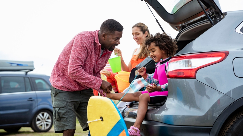 Family in a Nissan Qashqai