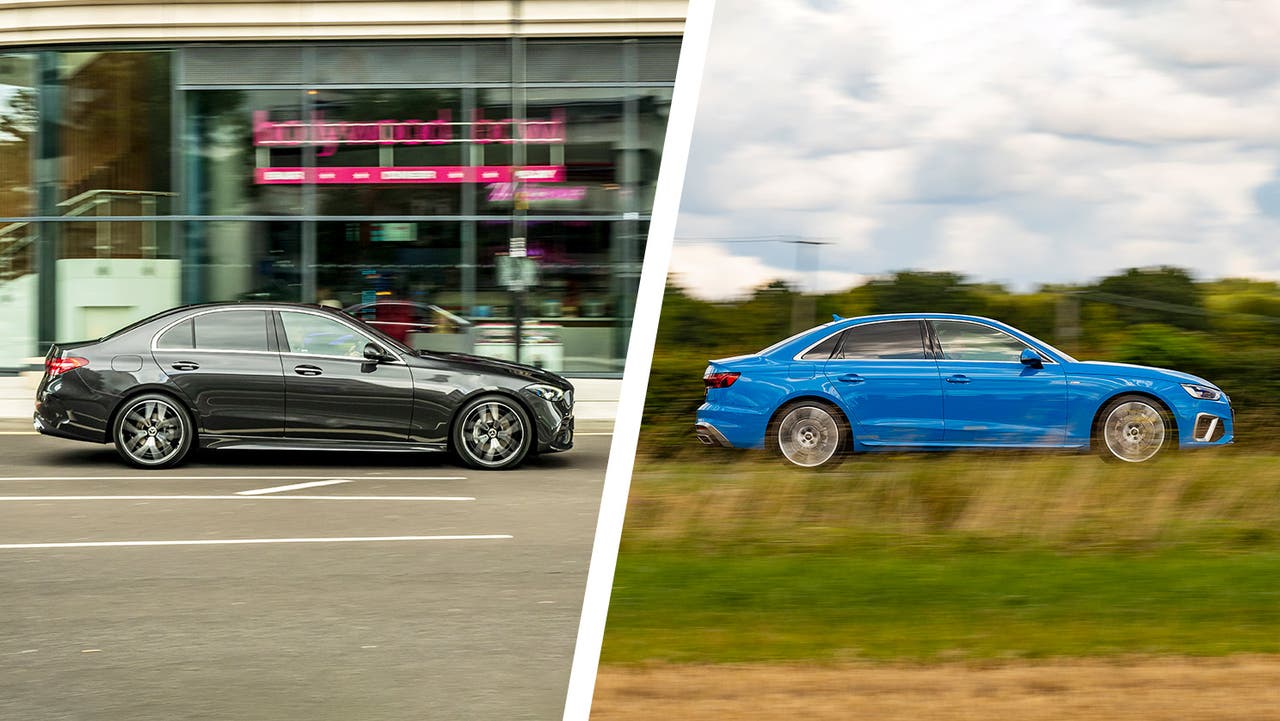 Mercedes C-Class vs Audi A4 side