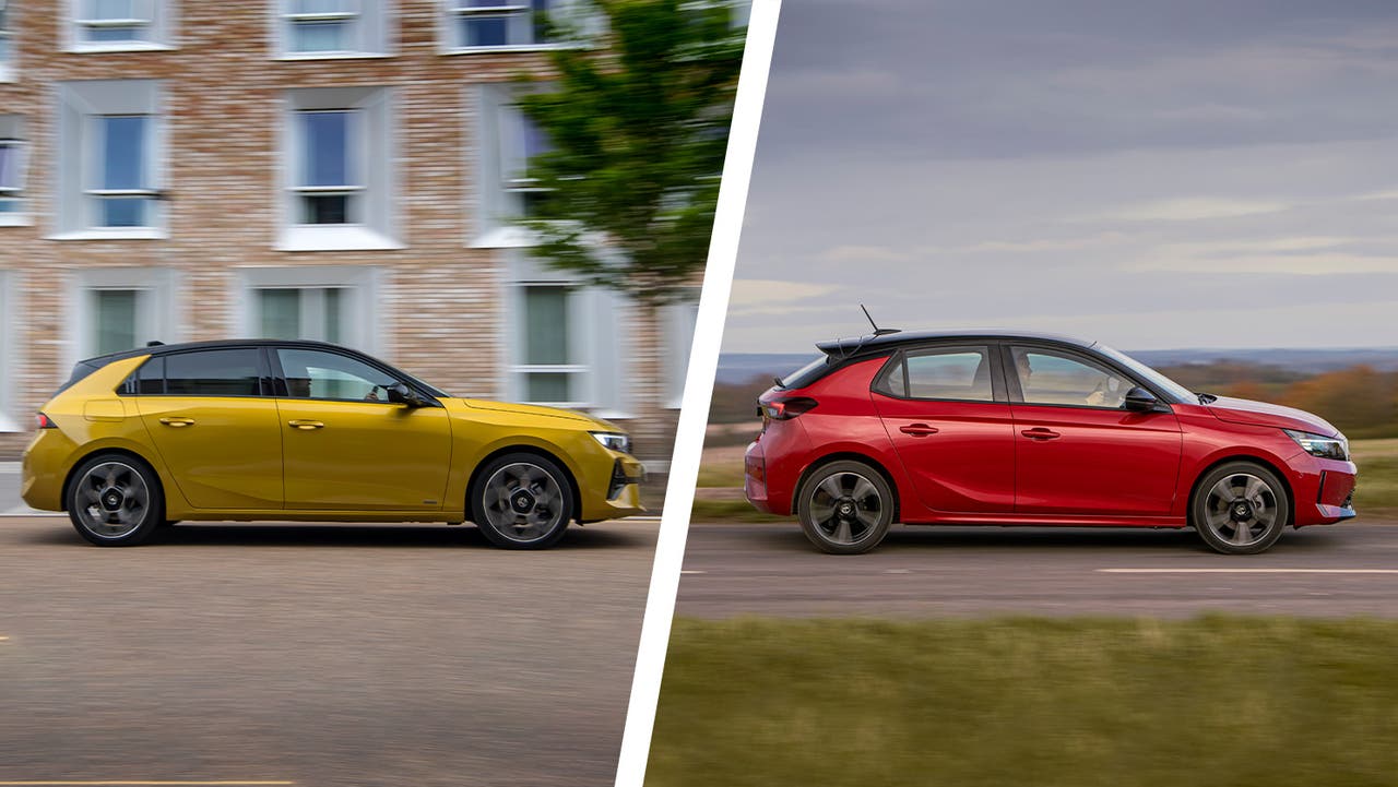 Vauxhall Astra vs Vauxhall Corsa side