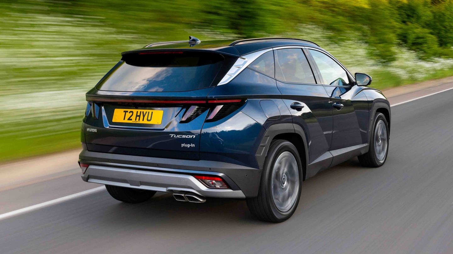Hyundai Tucson driving rear view