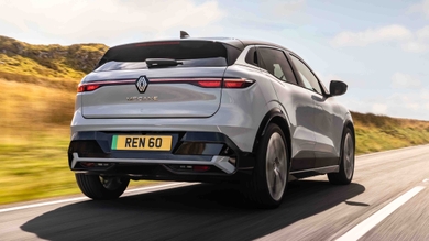 Renault Megane E-Tech driving rear view
