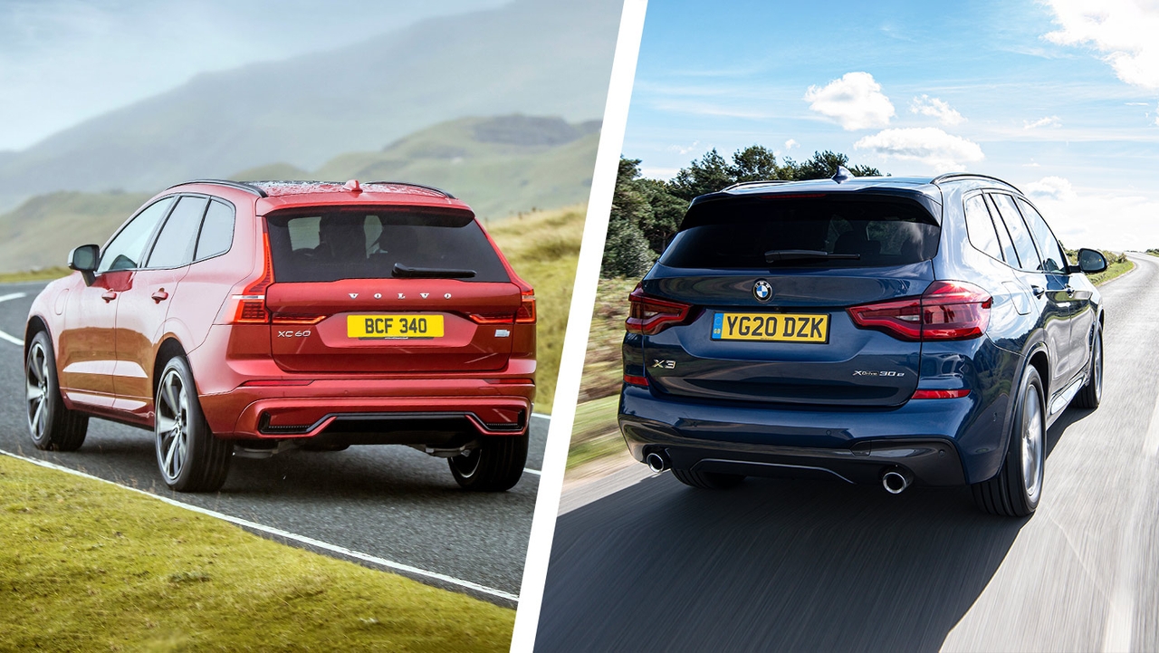 Volvo XC60 vs BMW X3 rear three quarter