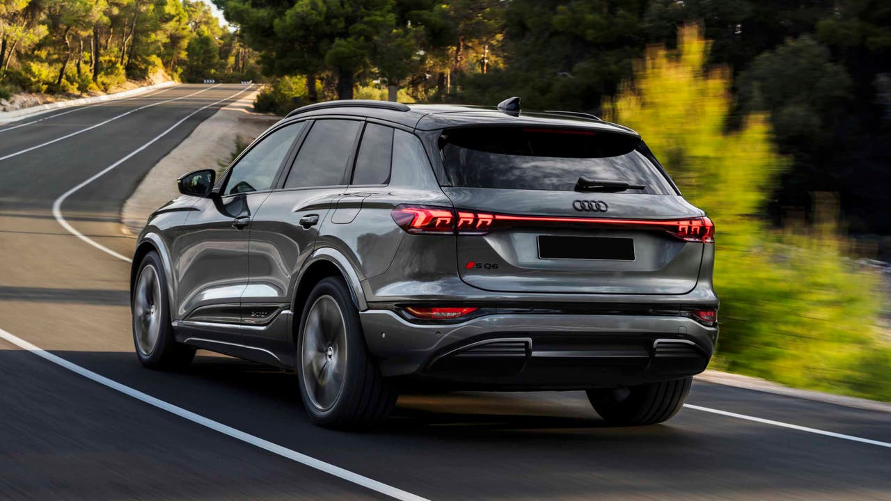 Audi SQ6 e-tron driving rear