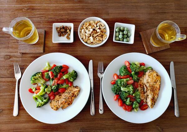 Two meals on a table