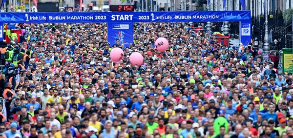 Irish Life Dublin Marathon runners running on streets of Dublin