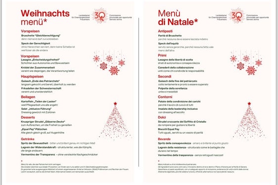 Lassen Sie sich das Menü schmecken - das ganze Jahr