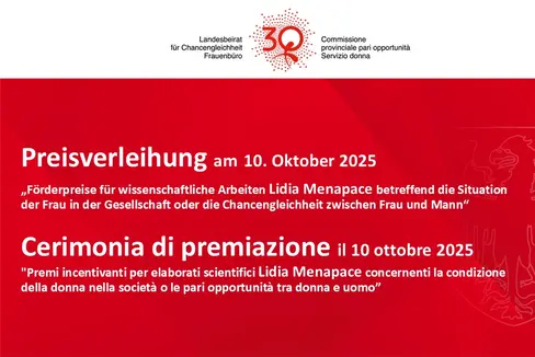 Invito alla cerimonia di premiazione 2025 del 10 ottobre