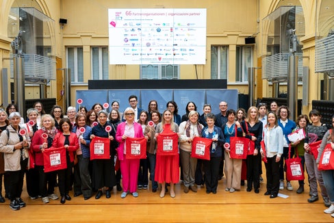 Gemeinsam in Aktion zum Equal Pay Day 2025 (Foto: LPA/Fabio Brucculeri)