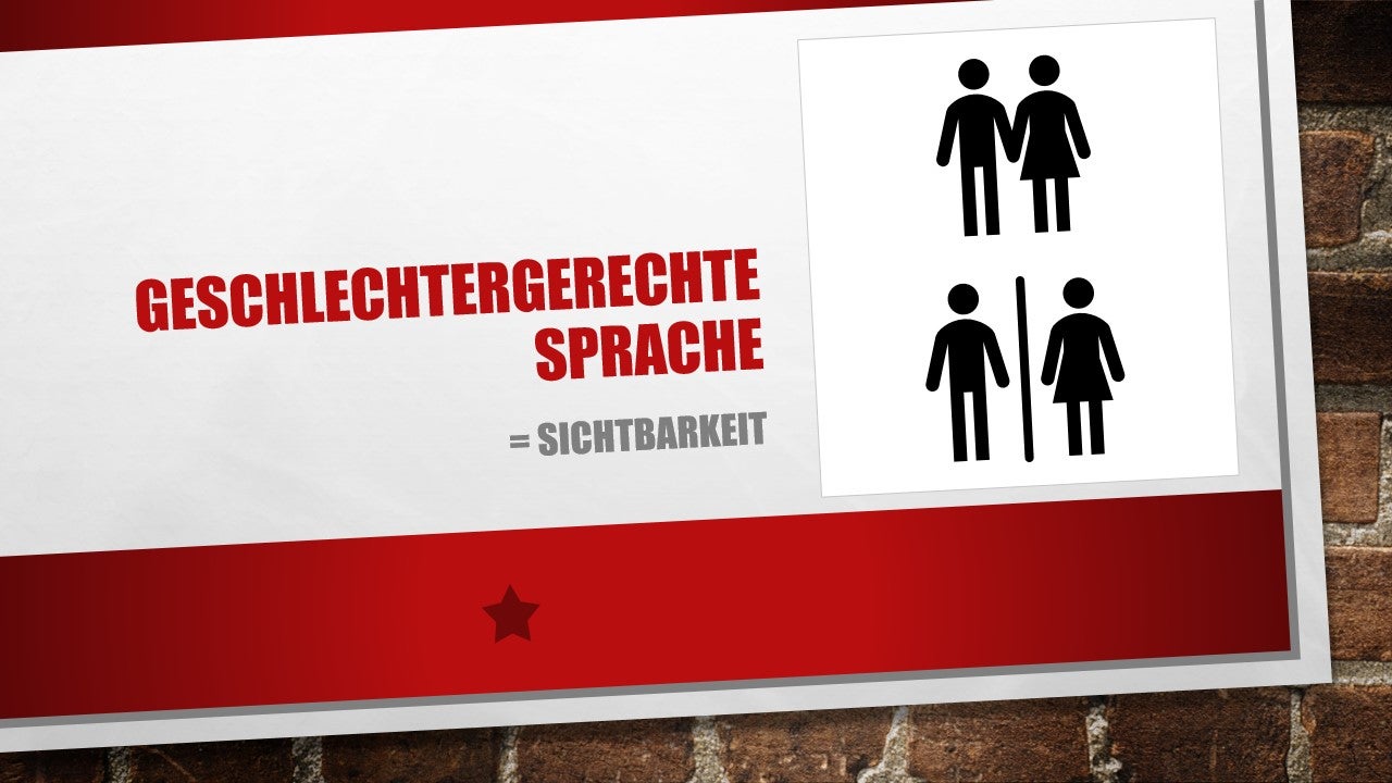Logo der Webseite "Geschlechtergerechtigkeit in Wort und Bild", deutsche Version.