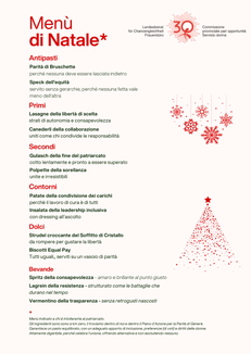 Il menù con ingredienti speciali per le pari opportunità