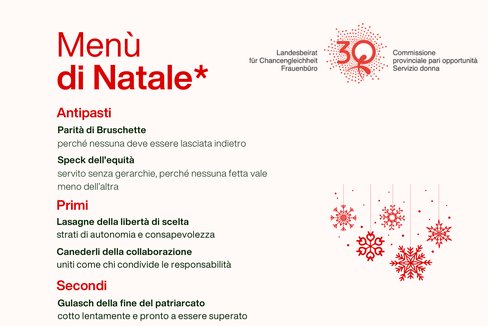 Il menù con ingredienti speciali per le pari opportunità