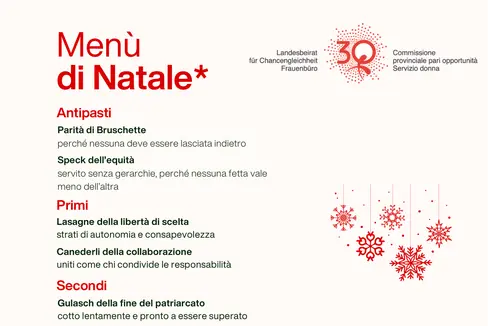 Il menù con ingredienti speciali per le pari opportunità